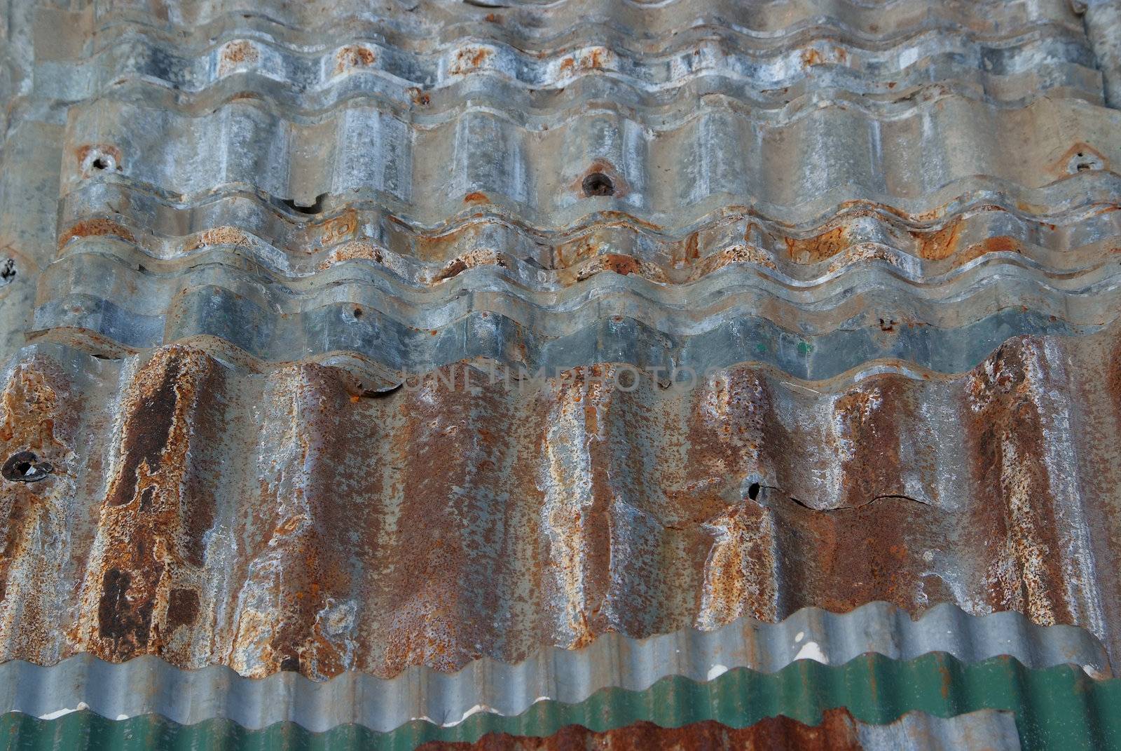 Old Texture and rusty zinc fence background.