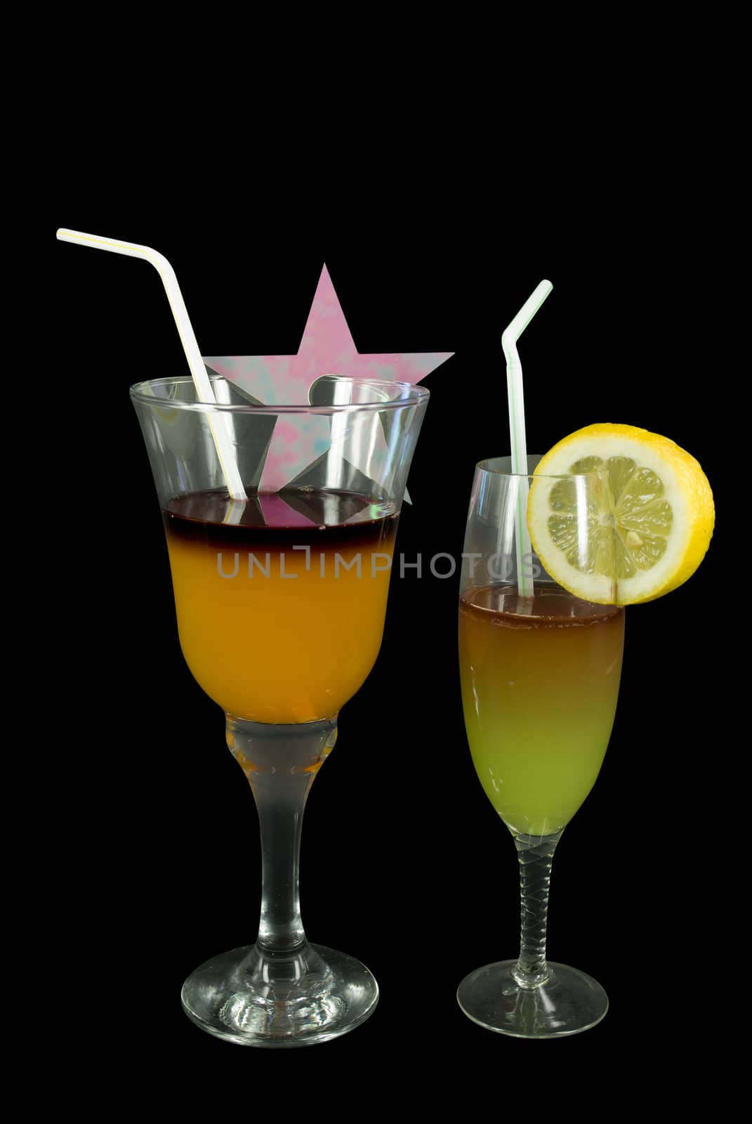 Cocktail isolated on black background