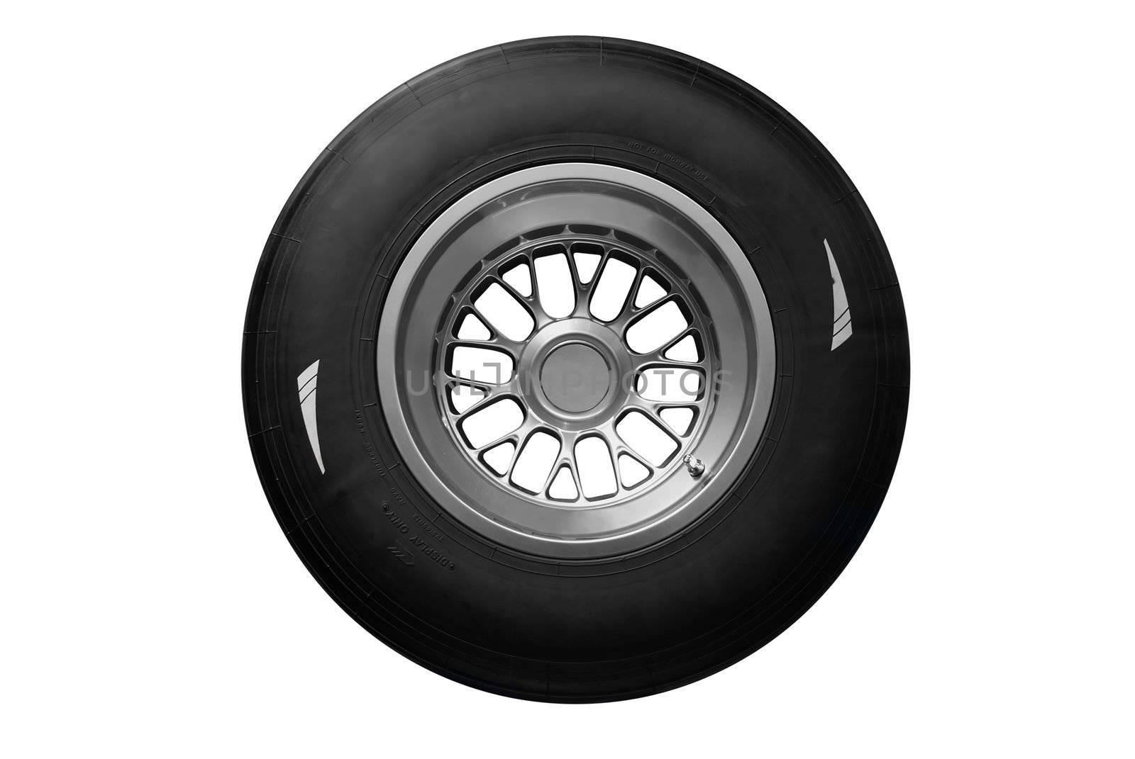Racing tire isolated on white