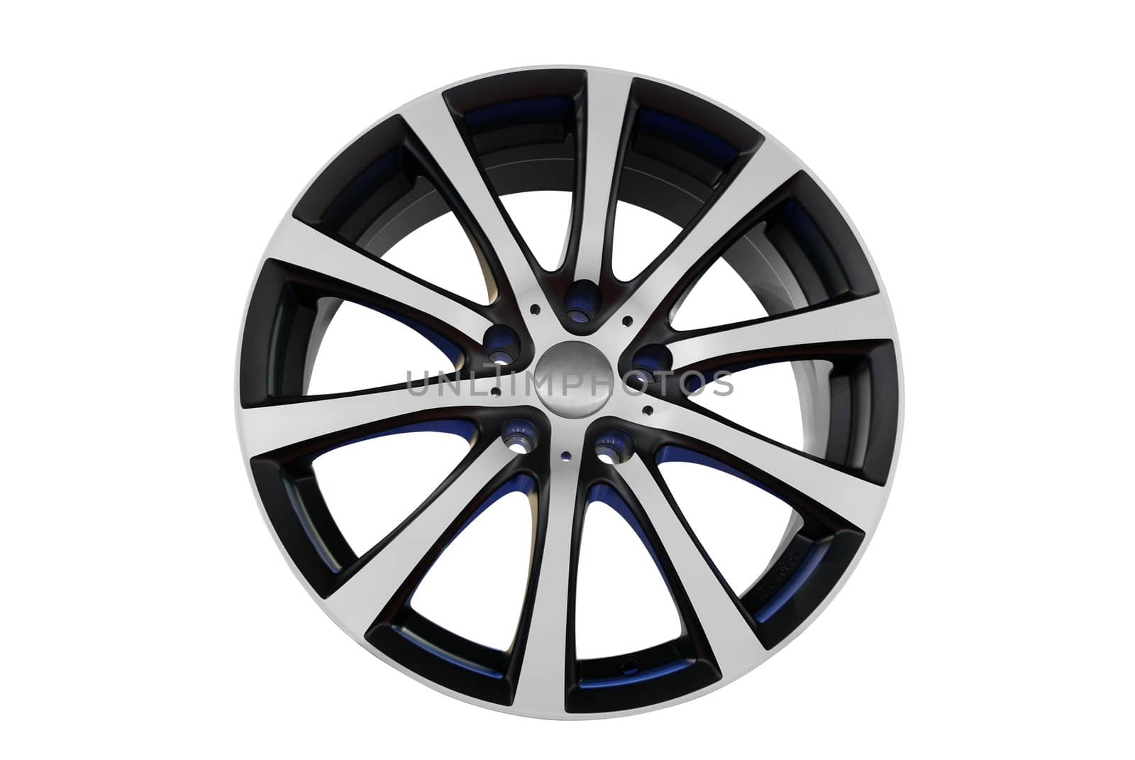Car aluminum wheel rim isolated