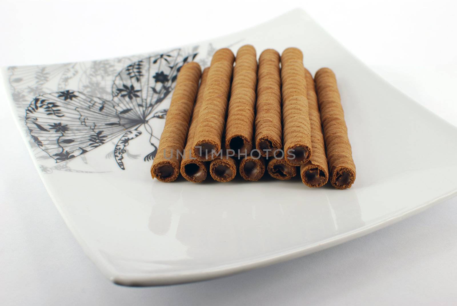 Wafer with chocolate sweet dessert