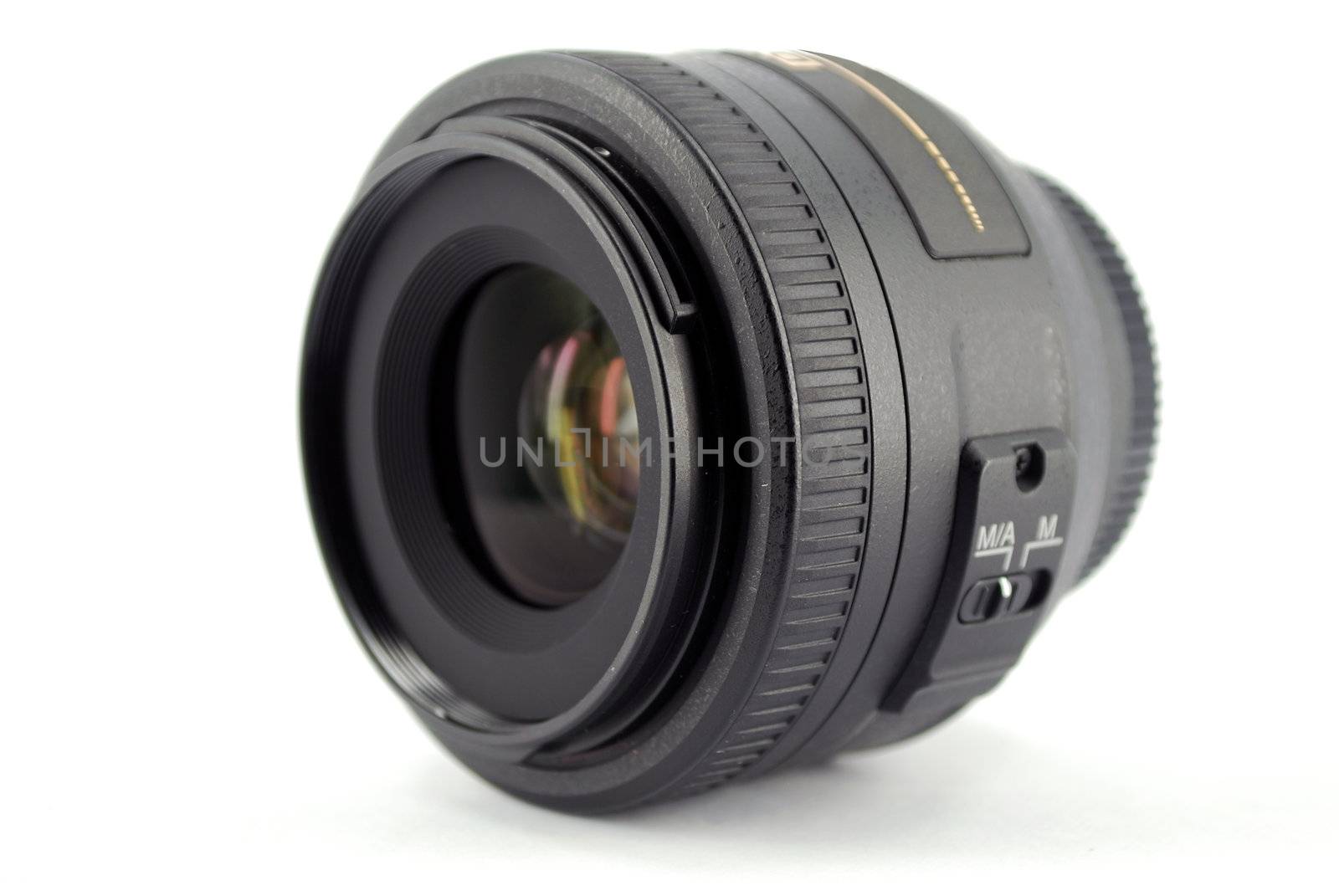 Camera lens isolated on white