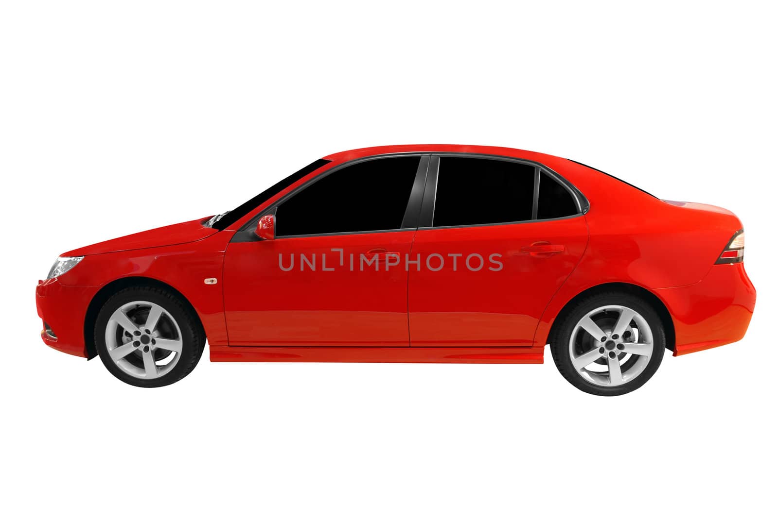 Red car isolated on white background