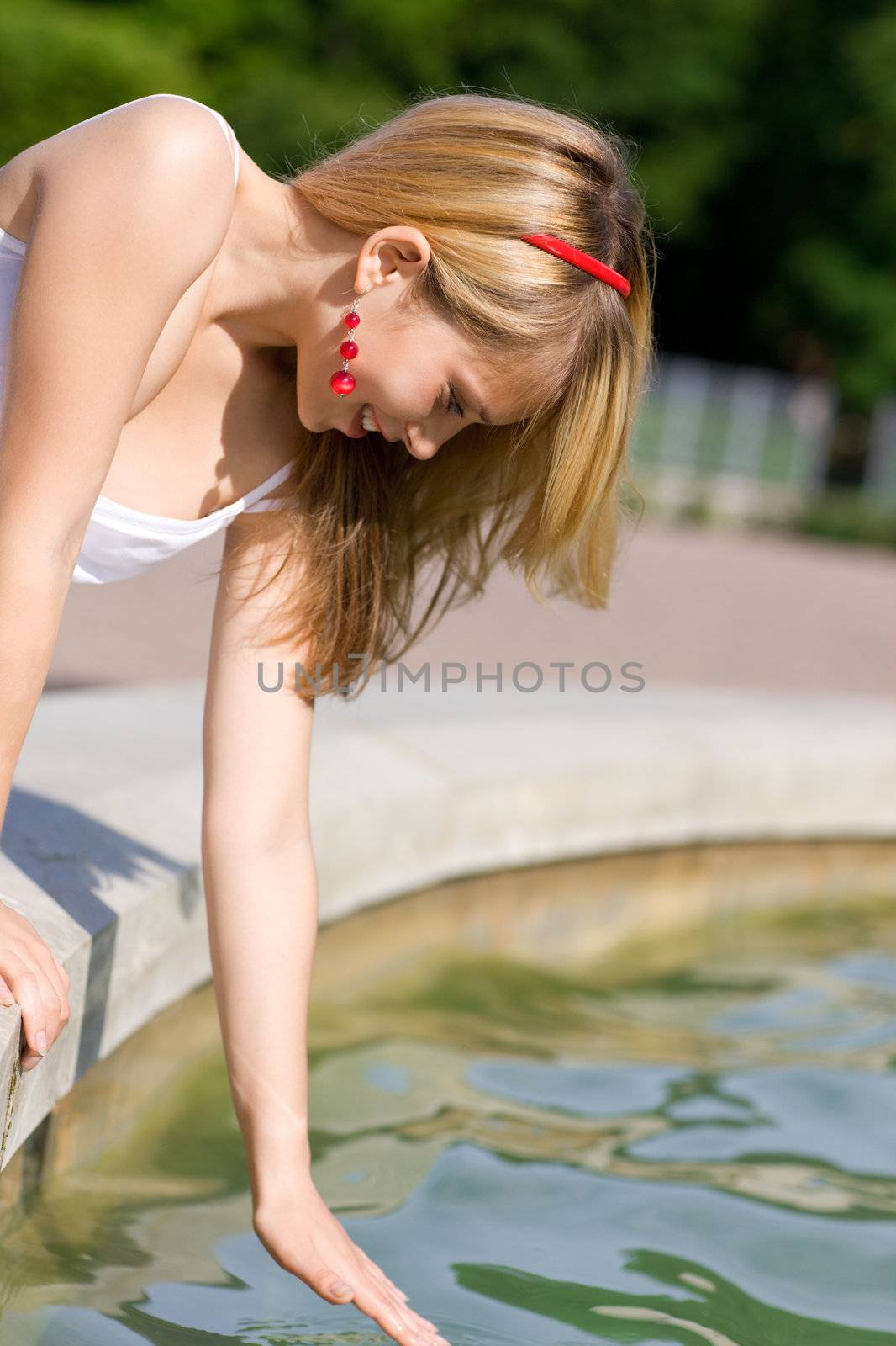 summer outdoor picture of happy teenage girl