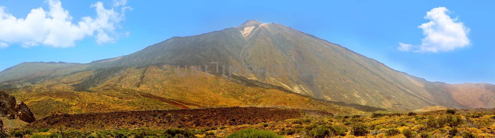 Teide National Park mountain in Tenerife panorama at Canary Islands