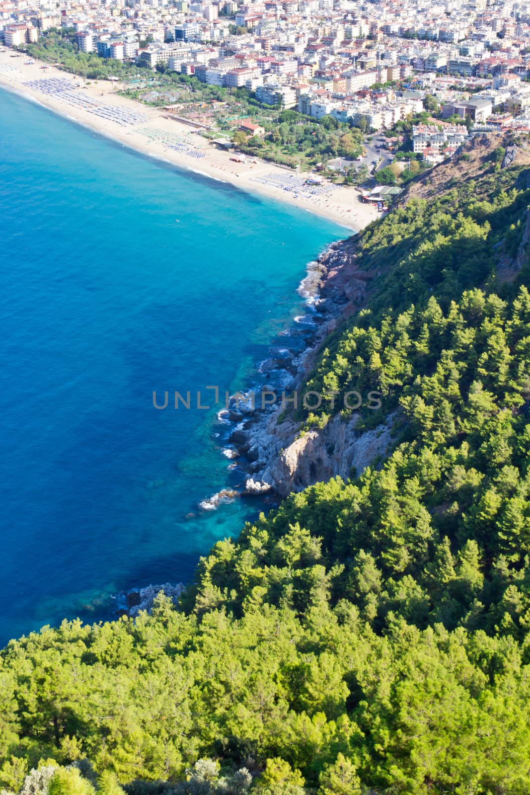 Alania seaside with blue sea