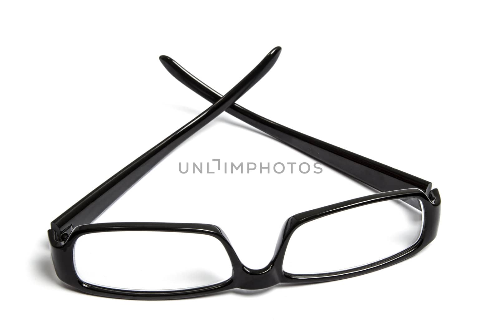 Blackl glasses isolated on white background 