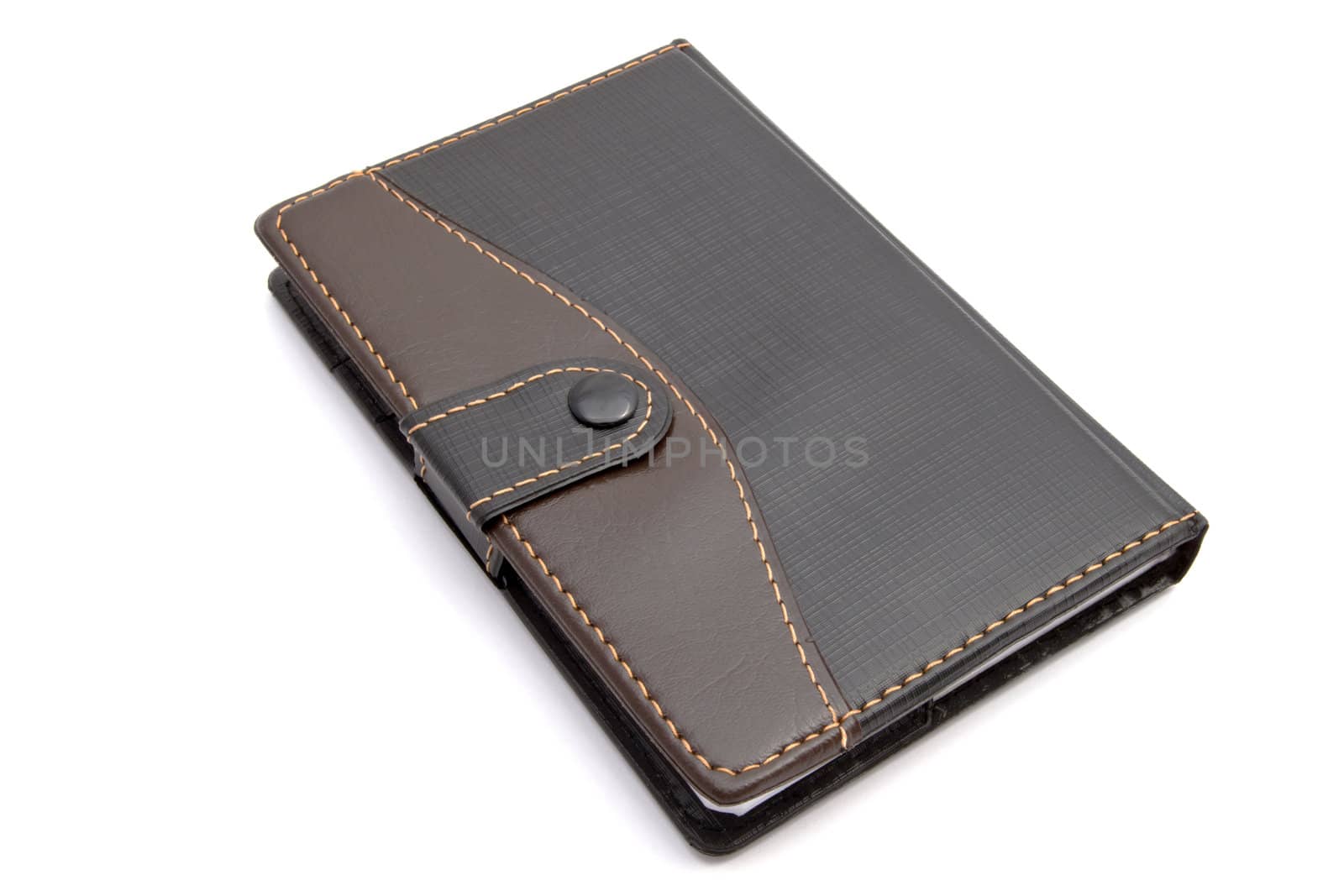 Black notebook isolated on white background 
