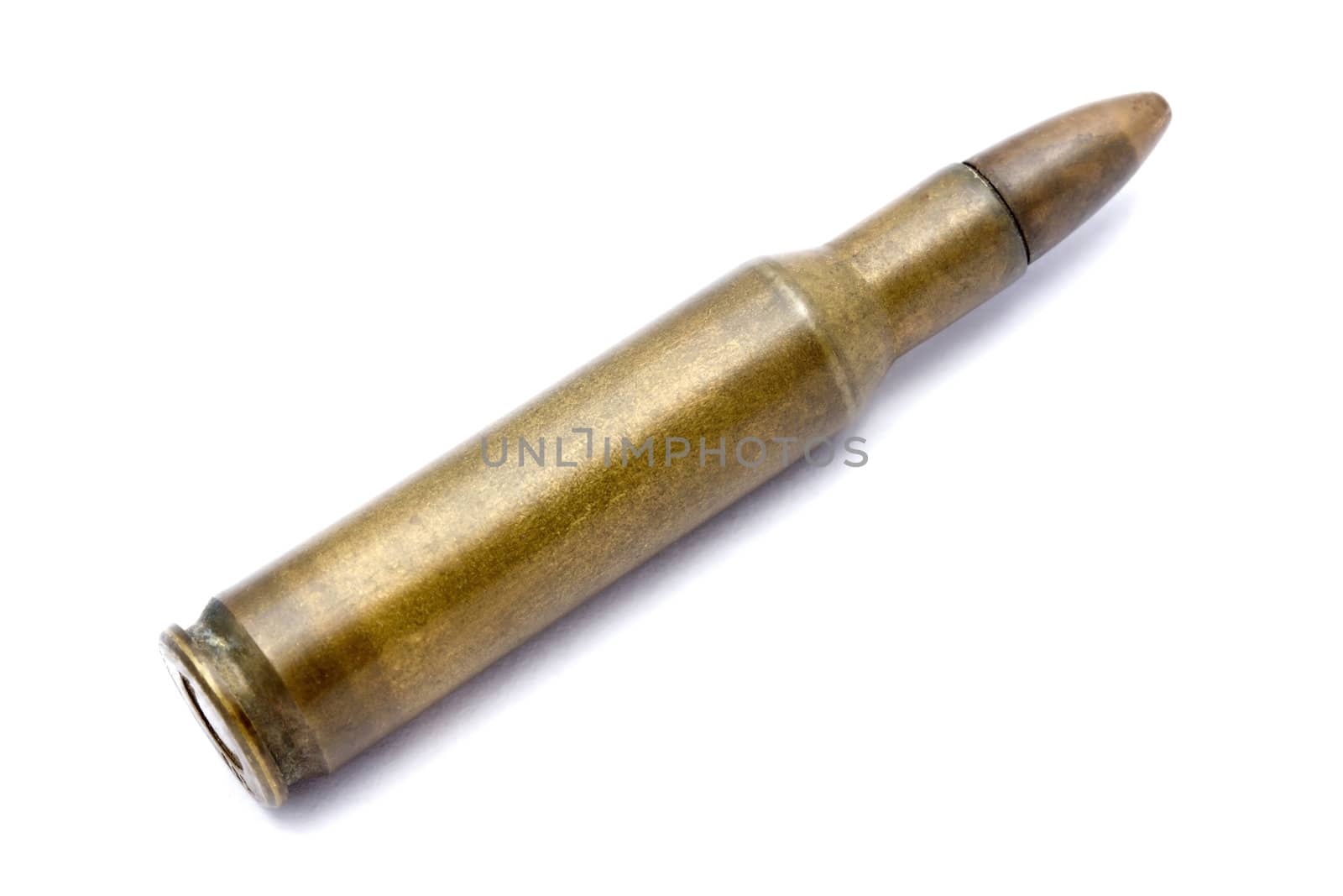 One bullet isolated on white background
