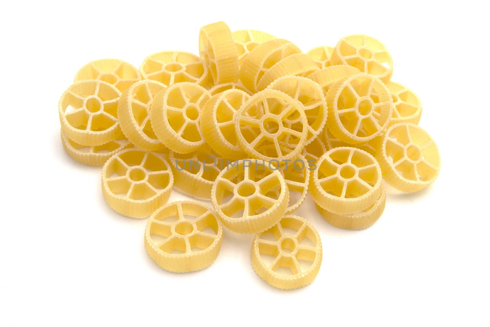 Pasta closeup on white background 
