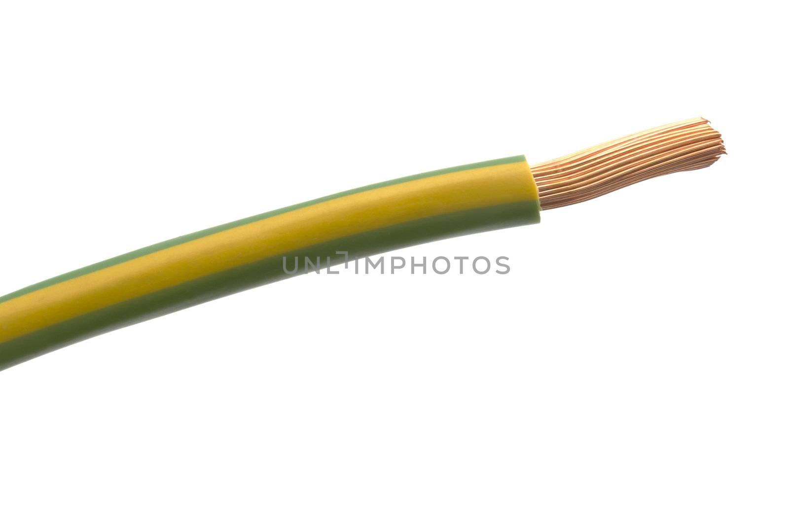 Electrical wire isolated on white background 
