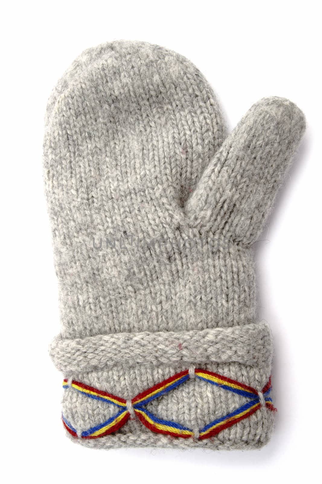 Warm glove isolated on white background

