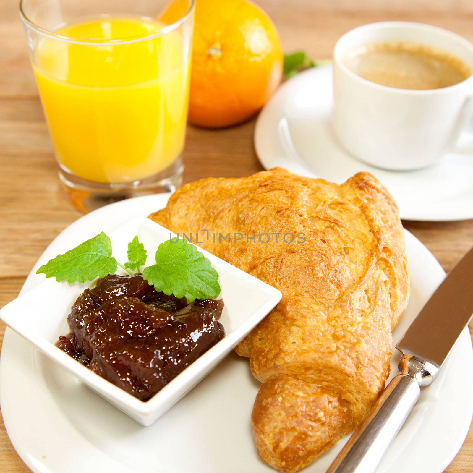 Continental breakfast with croissants by Bestpictures