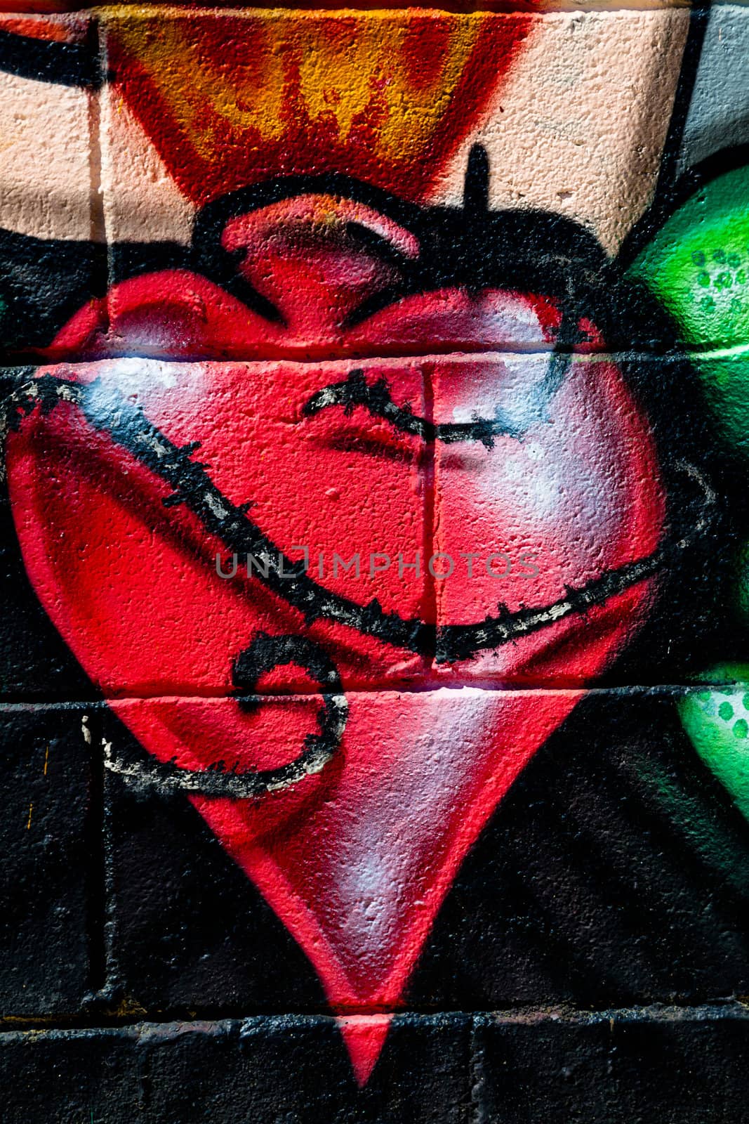PUERTO REAL, CADIZ, SPAIN-JUL 15: Graffiti of unidentified artist on the first tournament of Graffiti of Puerto Real on Jul 15, 2011, in Puerto Real,  Spain