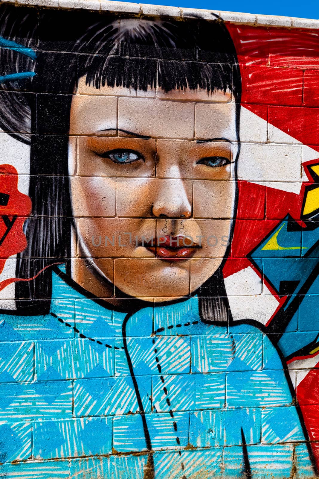 PUERTO REAL, CADIZ, SPAIN-JUL 15: Graffiti of unidentified artist on the first tournament of Graffiti of Puerto Real on Jul 15, 2011, in Puerto Real,  Spain