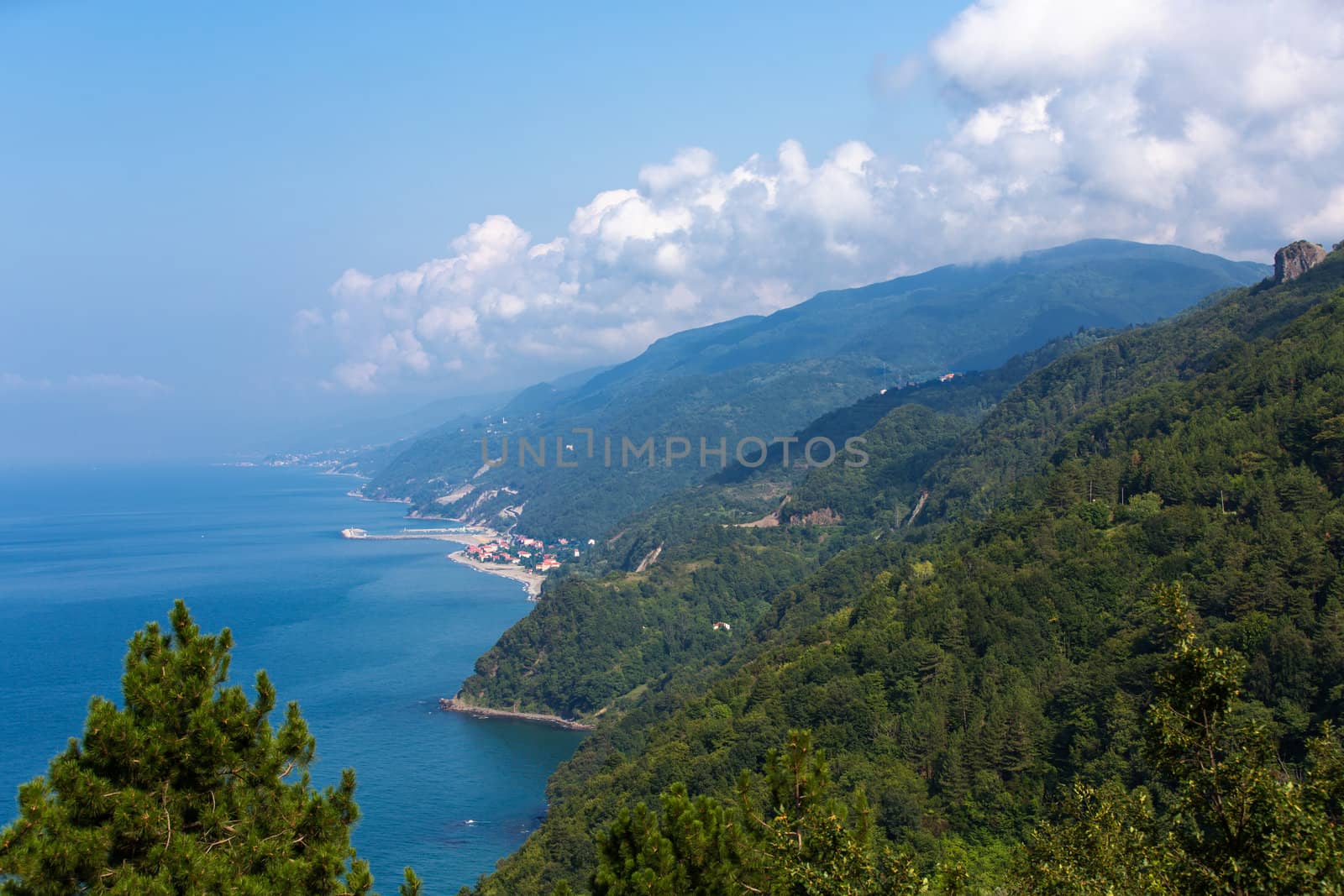 Where green meets blue at northern Turkey. Ozluce village, Kastamonu, Turkey