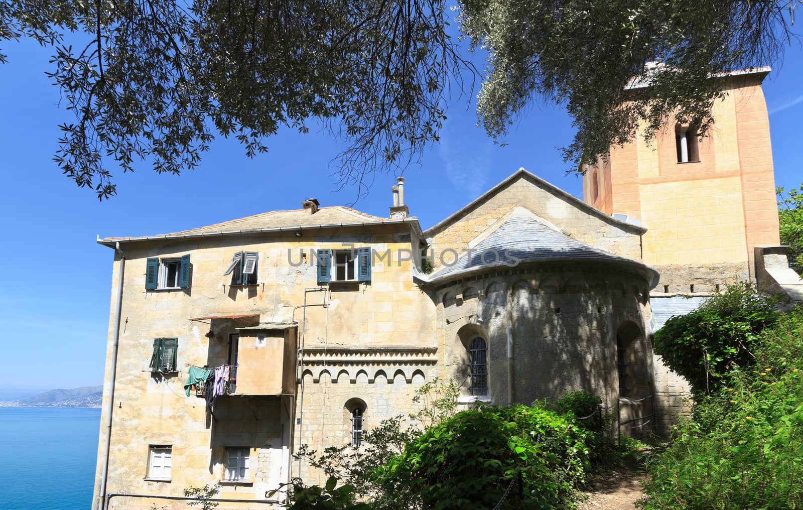 small abbey in San Nicolo', Camogli, Italy