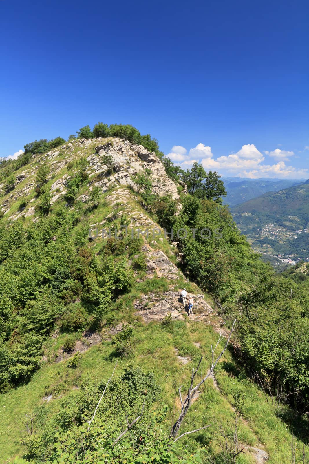 beautiful peak over Fontanabuona valley, Liguria, Italy