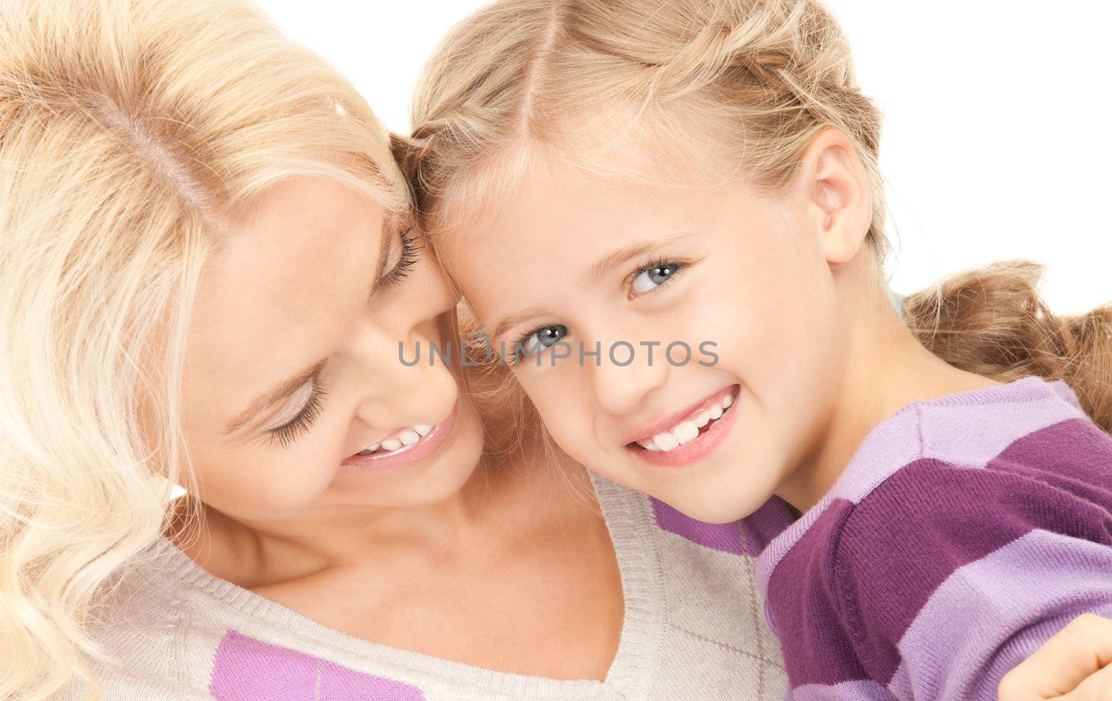 bright picture of happy mother and child