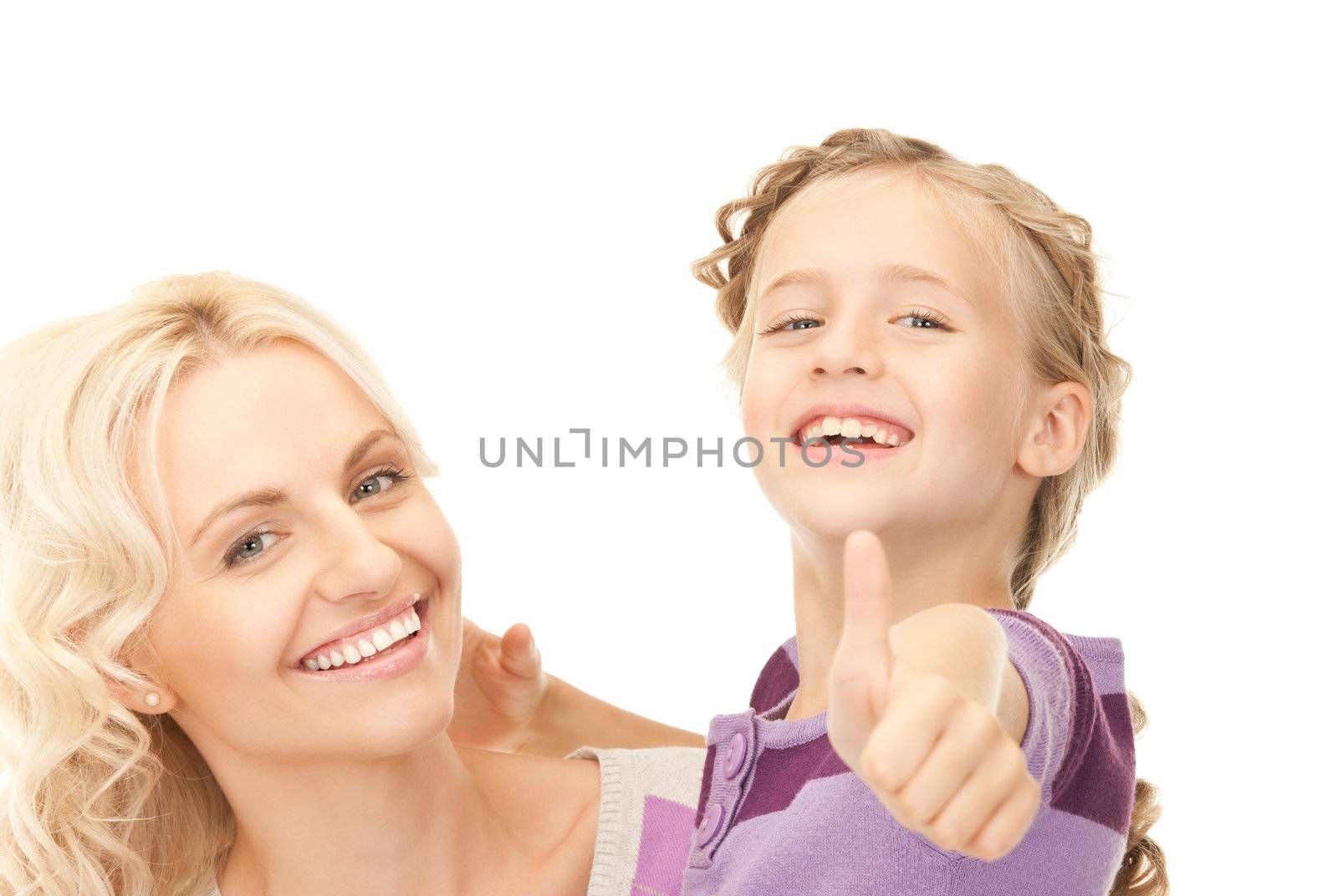 bright picture of happy mother and child (focus on girl)