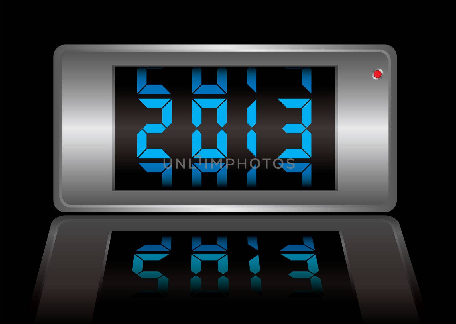 2013 modern digital calendar in neon blue
