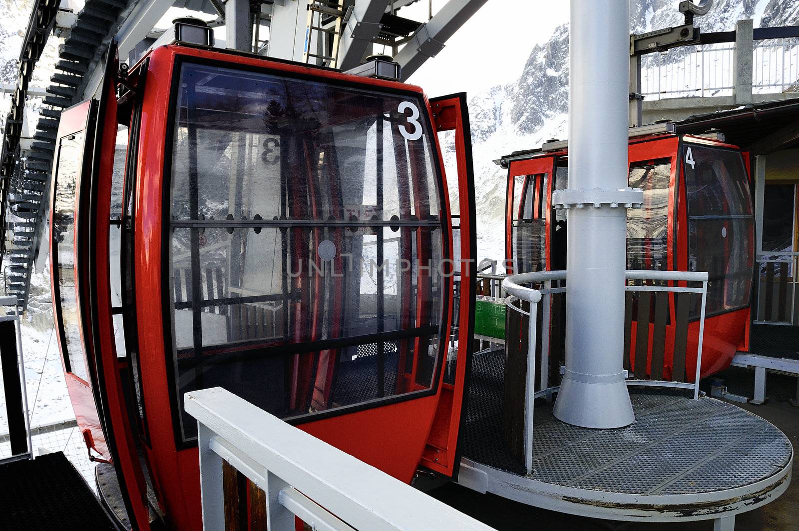 lift of the sea ice to Montenvers, near chamonix, France