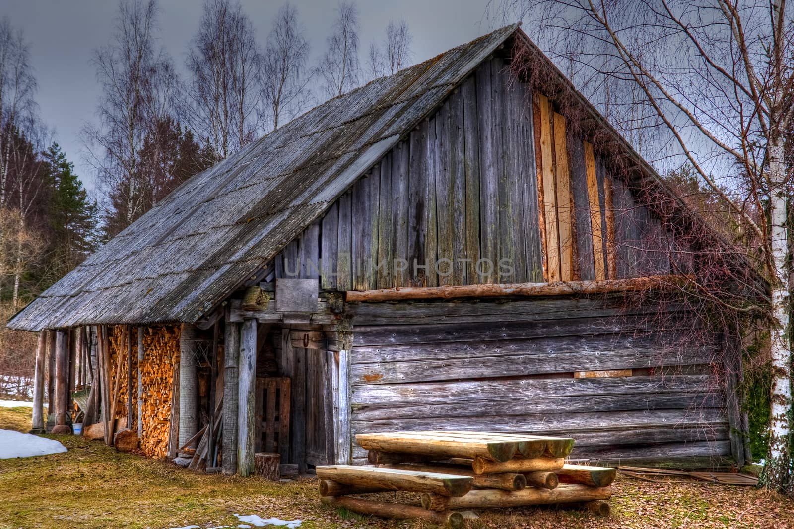 Old wooden bar in countryside
