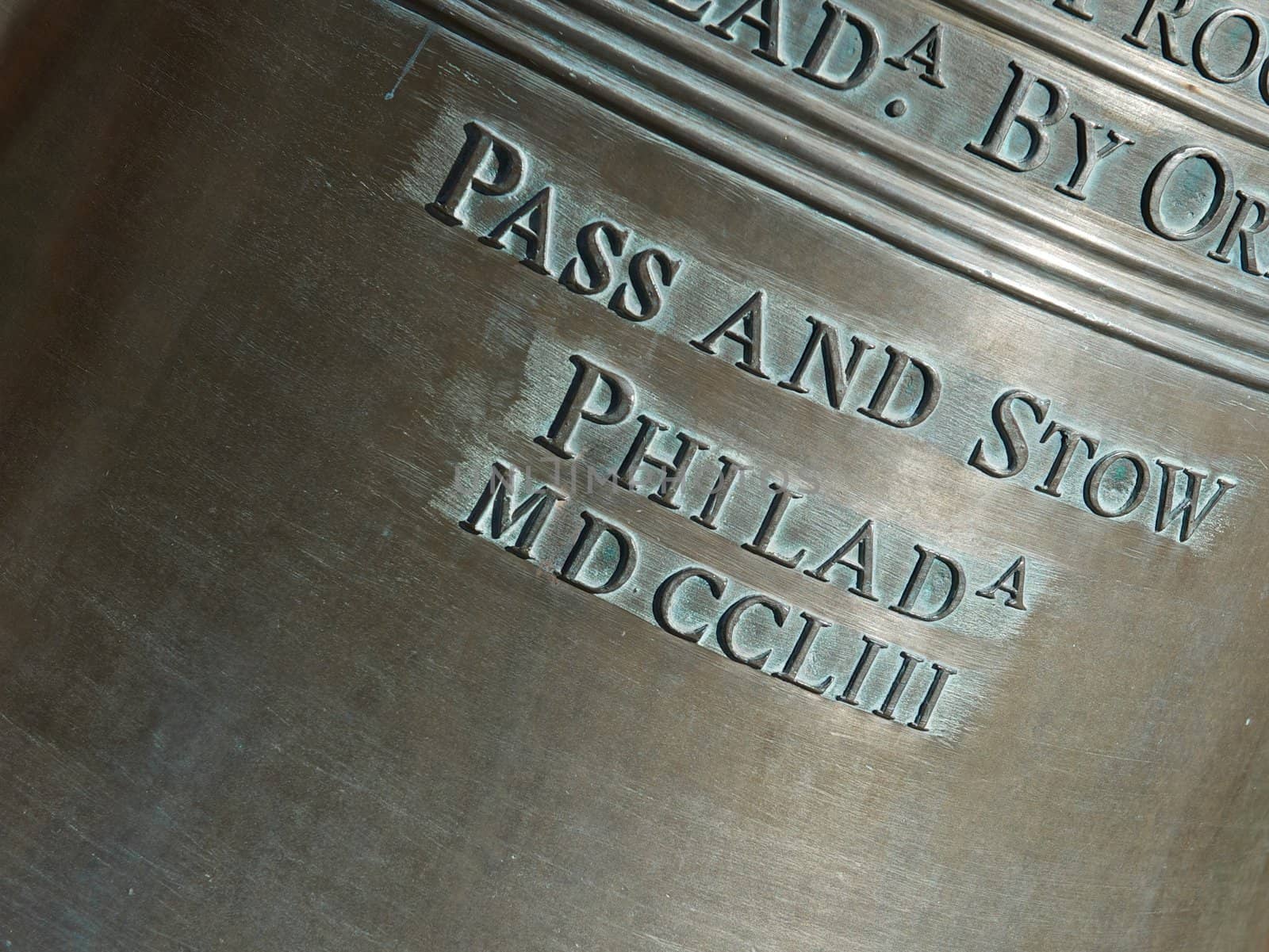 Closeup of Lettering on the Liberty Bell-Horizontal by pixelsnap