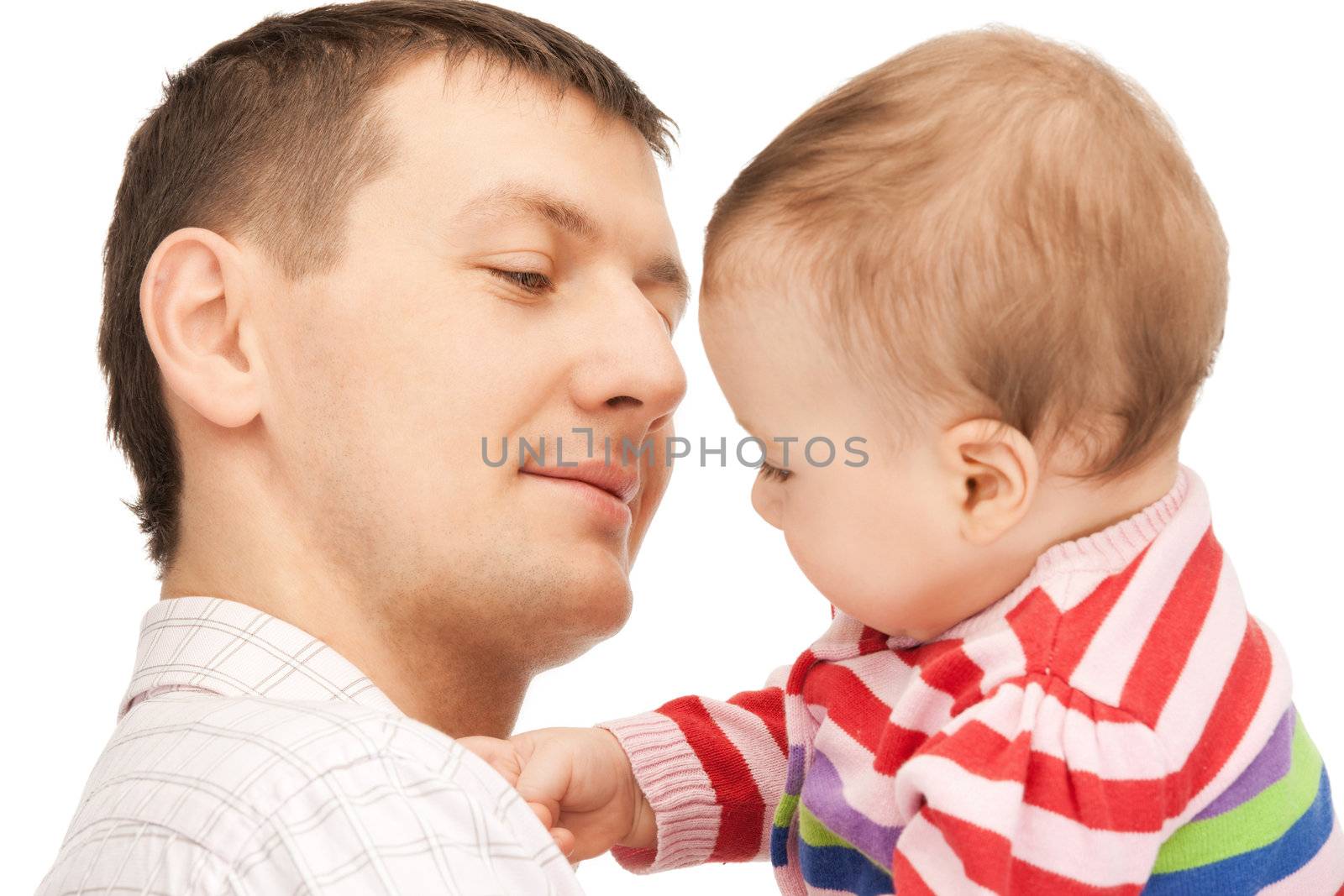 happy father with adorable baby by dolgachov