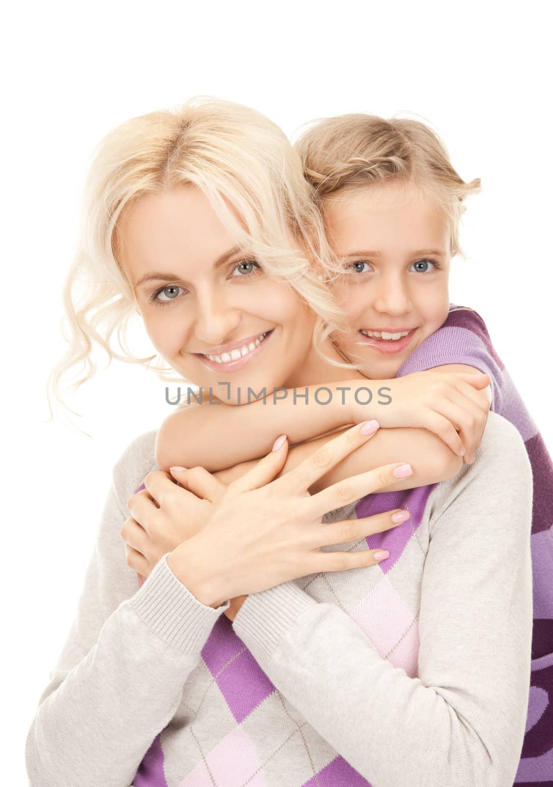 bright picture of happy mother and little girl