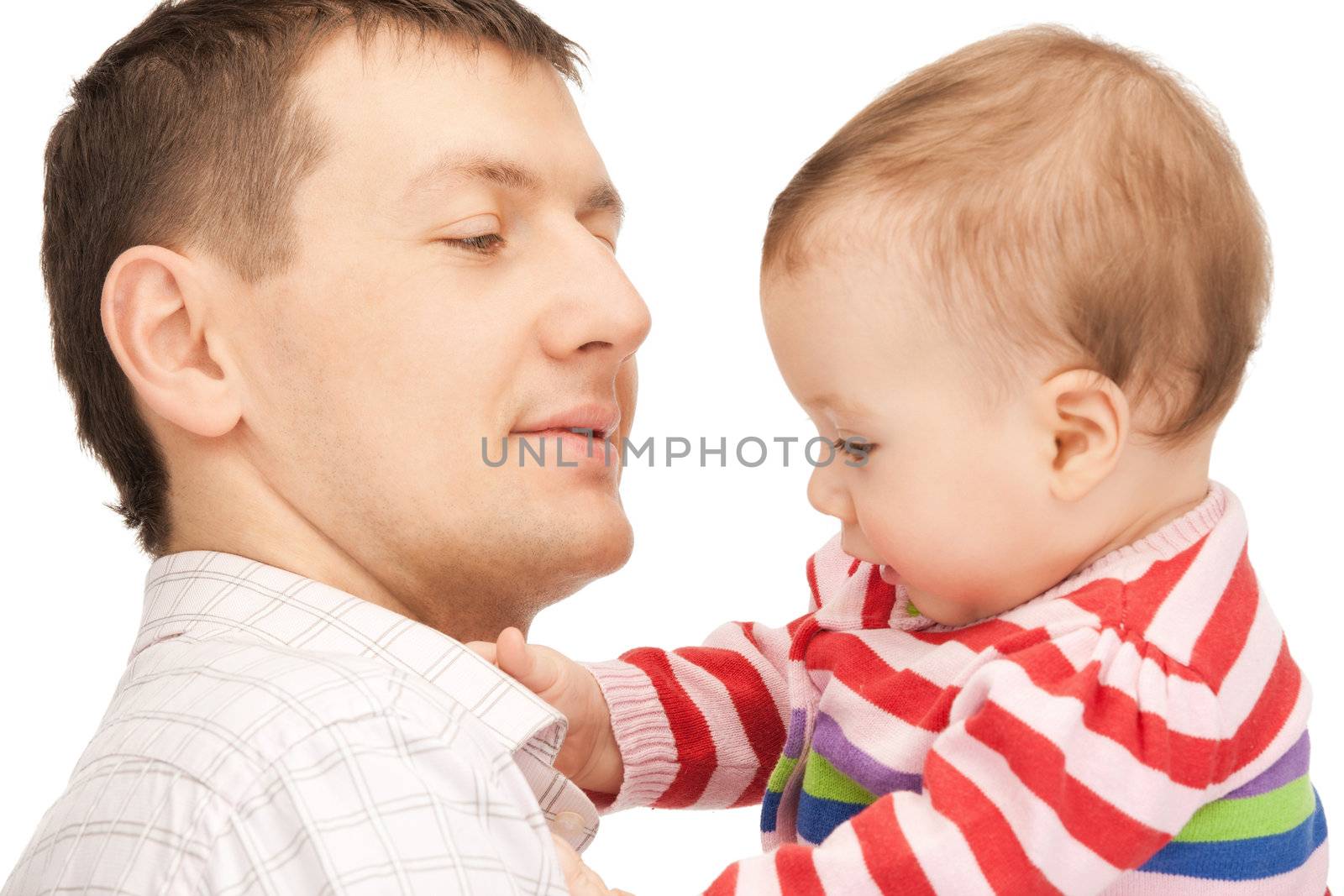 happy father with adorable baby by dolgachov