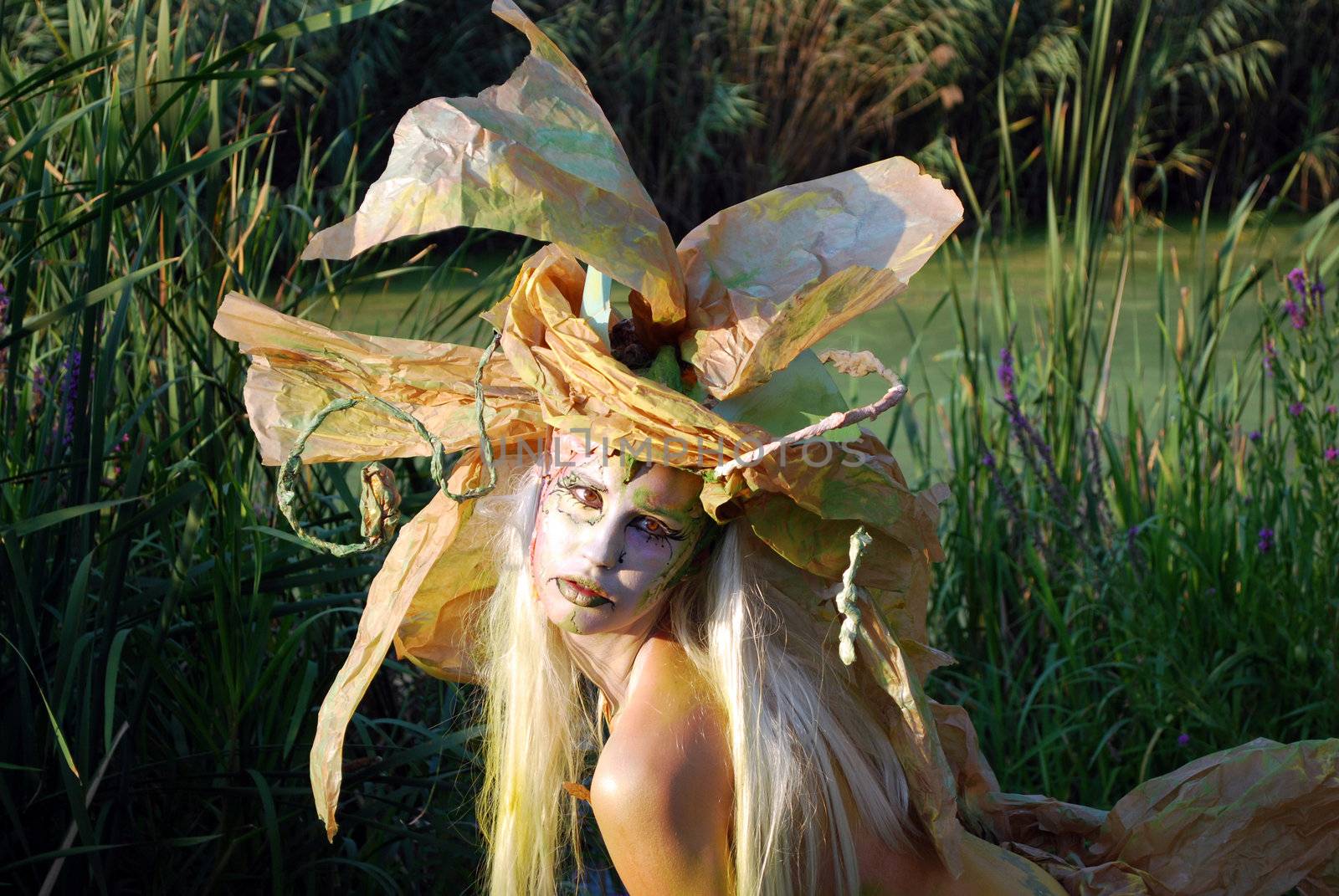 Fairy girl with long blonde hair