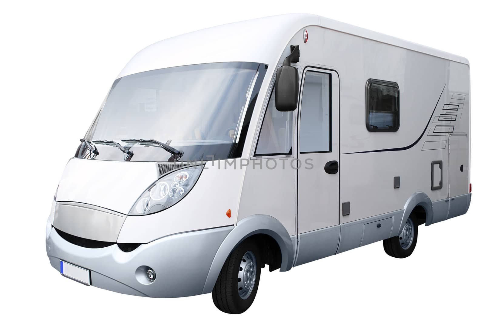 Recreational vehicle truck isolated on white