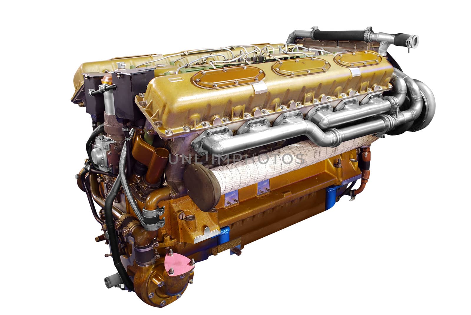 Tank heavy engine isolated on white