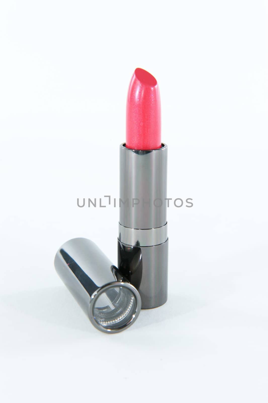 Single Pink Lipstick Case With the Top Off by pixelsnap
