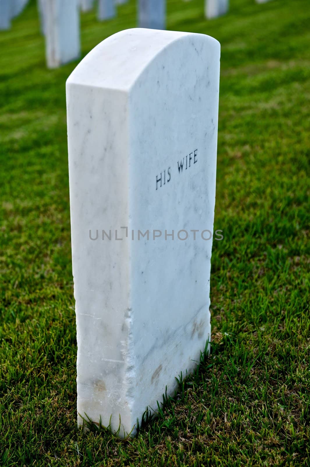 White Marble Headstone or Gravestone by pixelsnap