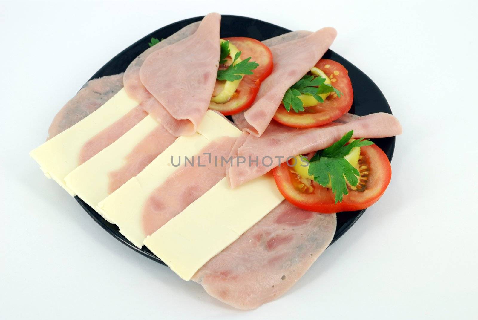 Salami cheese and tomatoes catering