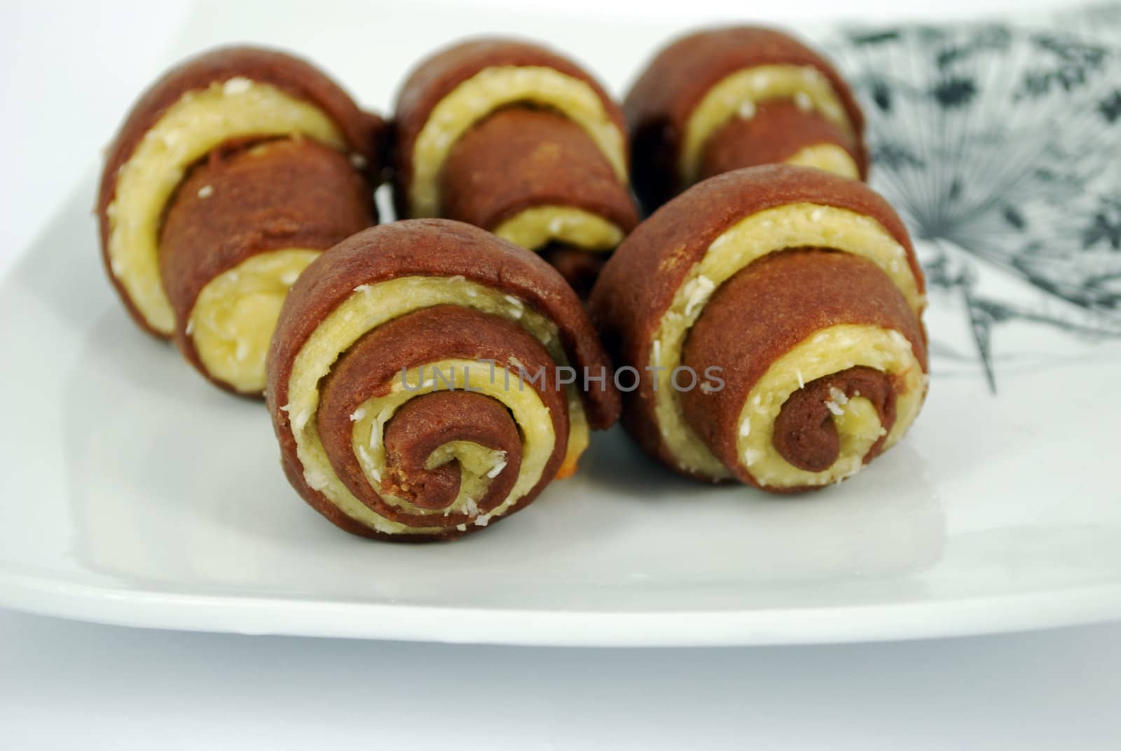 Sweet croissant coconut roll cookie