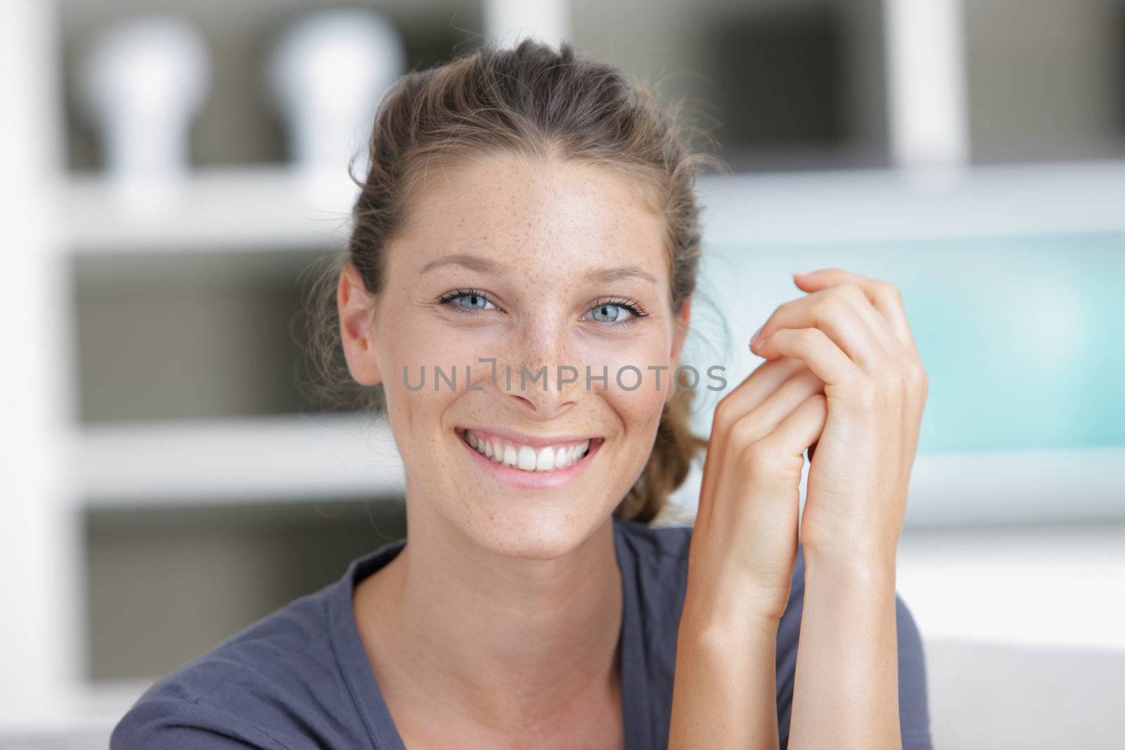 Closeup portrait of an attractive young woman