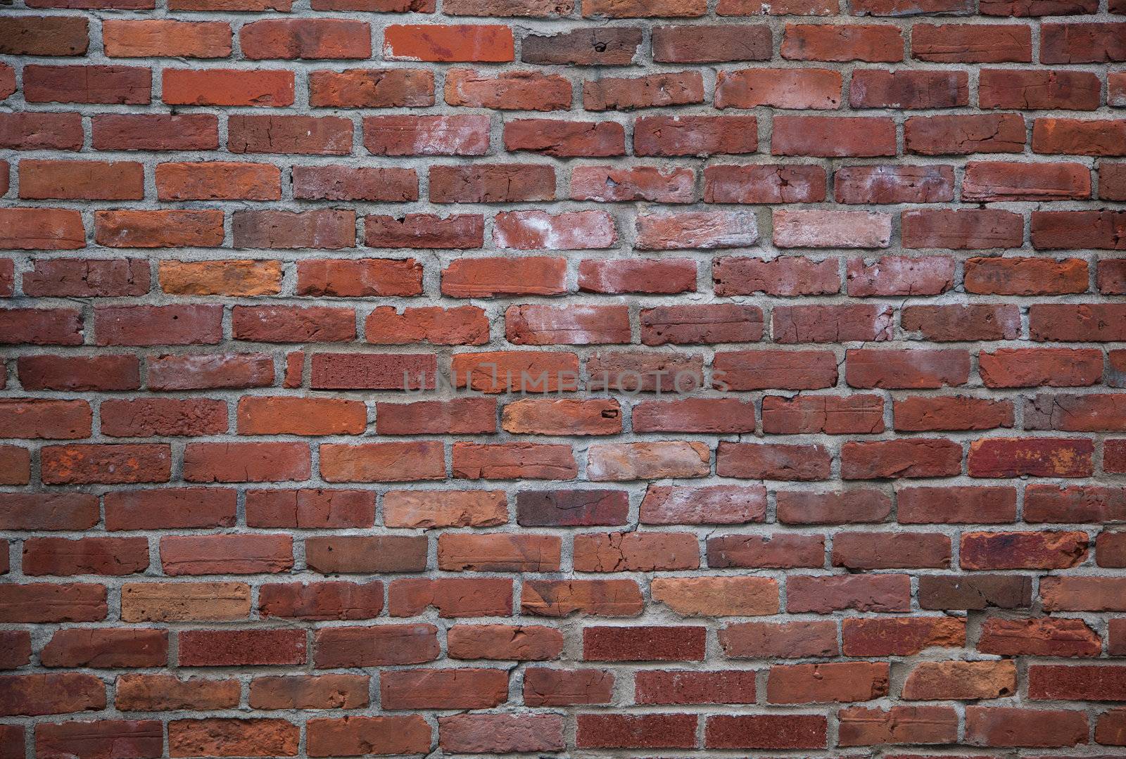 Old red brick wall background and texture