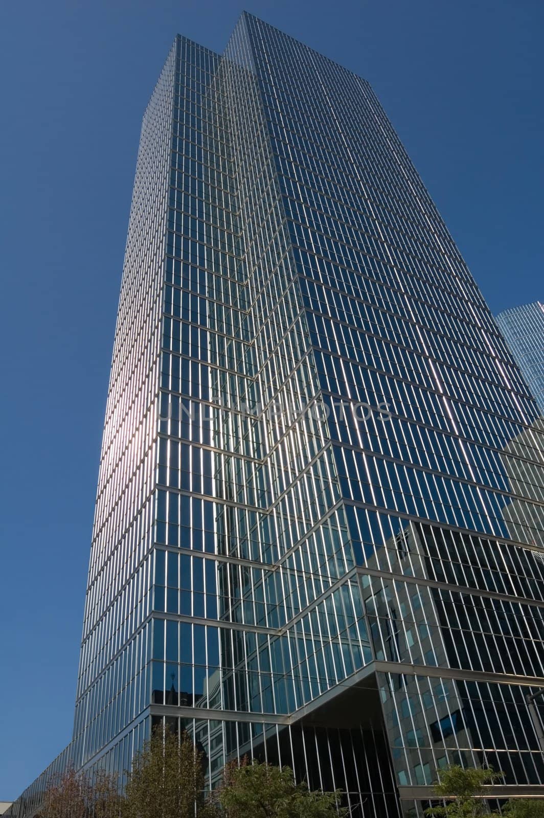 glass wall of a high-rise building in downtown Toronto