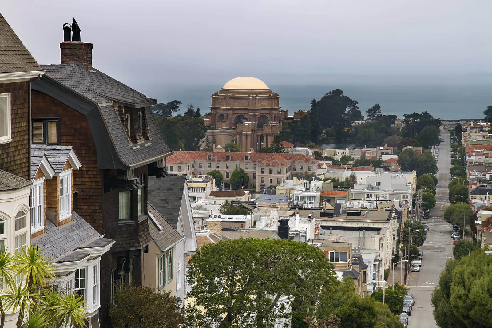 Presidio Residential Neighborhood with Palace of Fine Arts in San Francisco California
