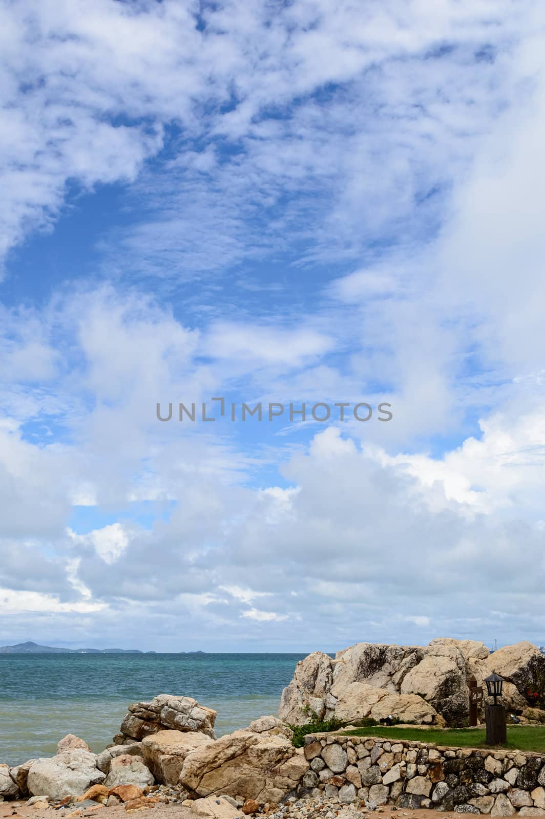 Sky sea beach in Pattaya.