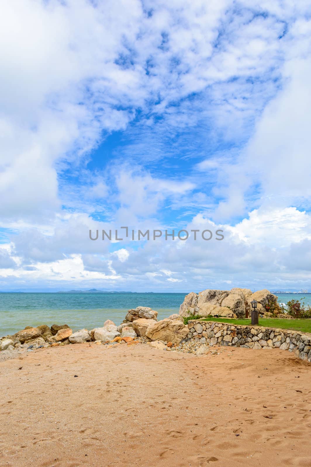 Sky sea beach in Pattaya.