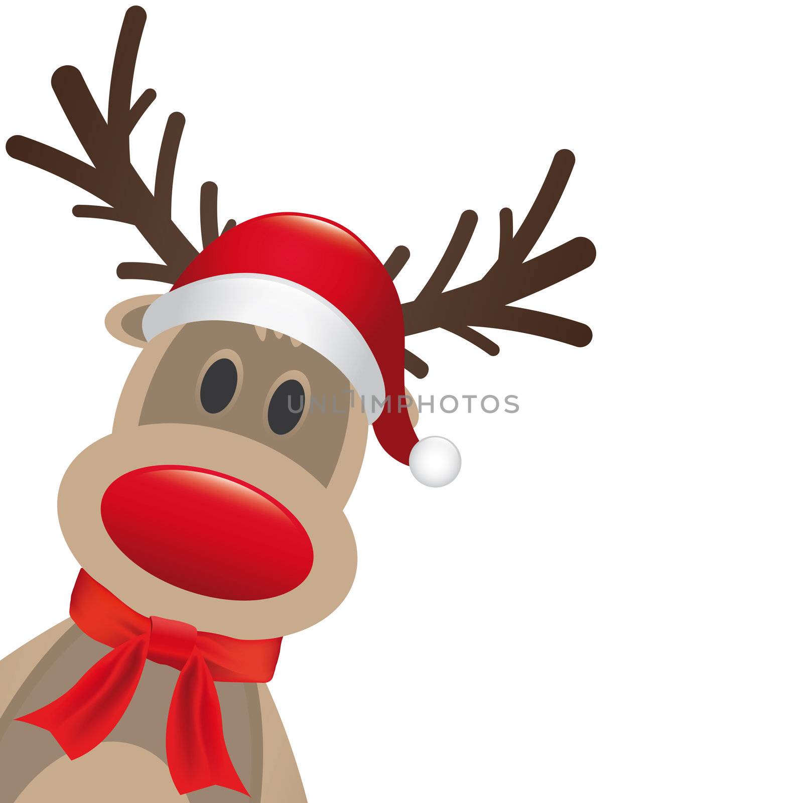 rudolph reindeer red nose hat and scarf