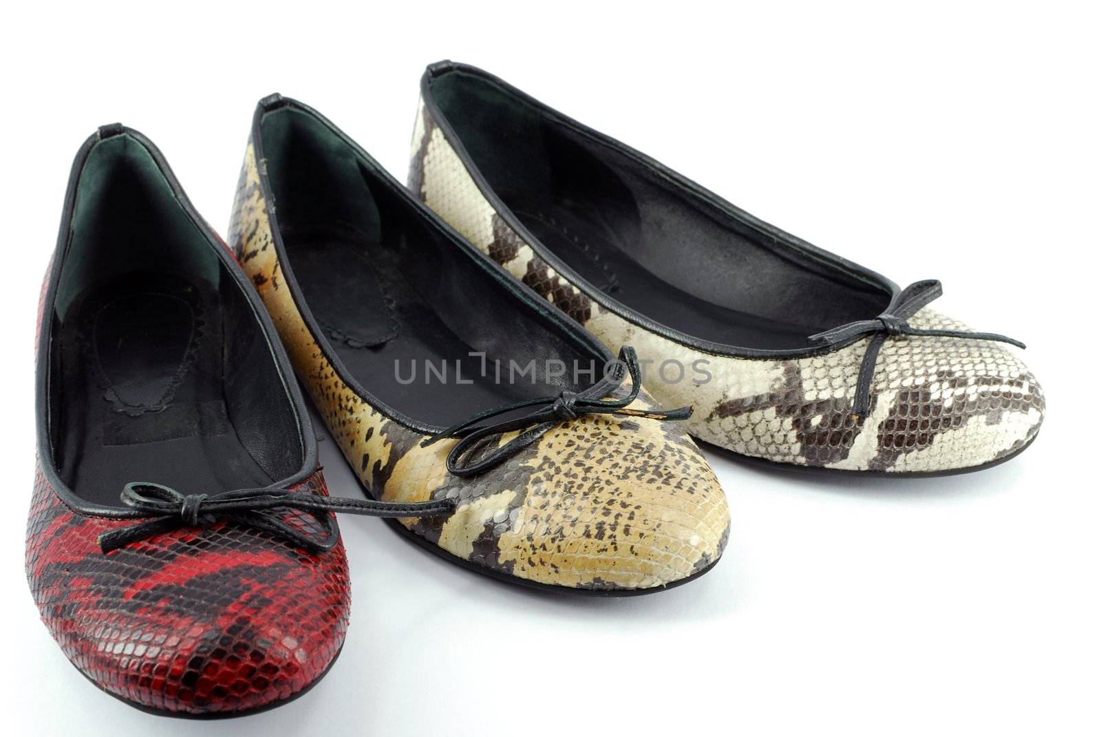 Lady leather ballet flat shoes