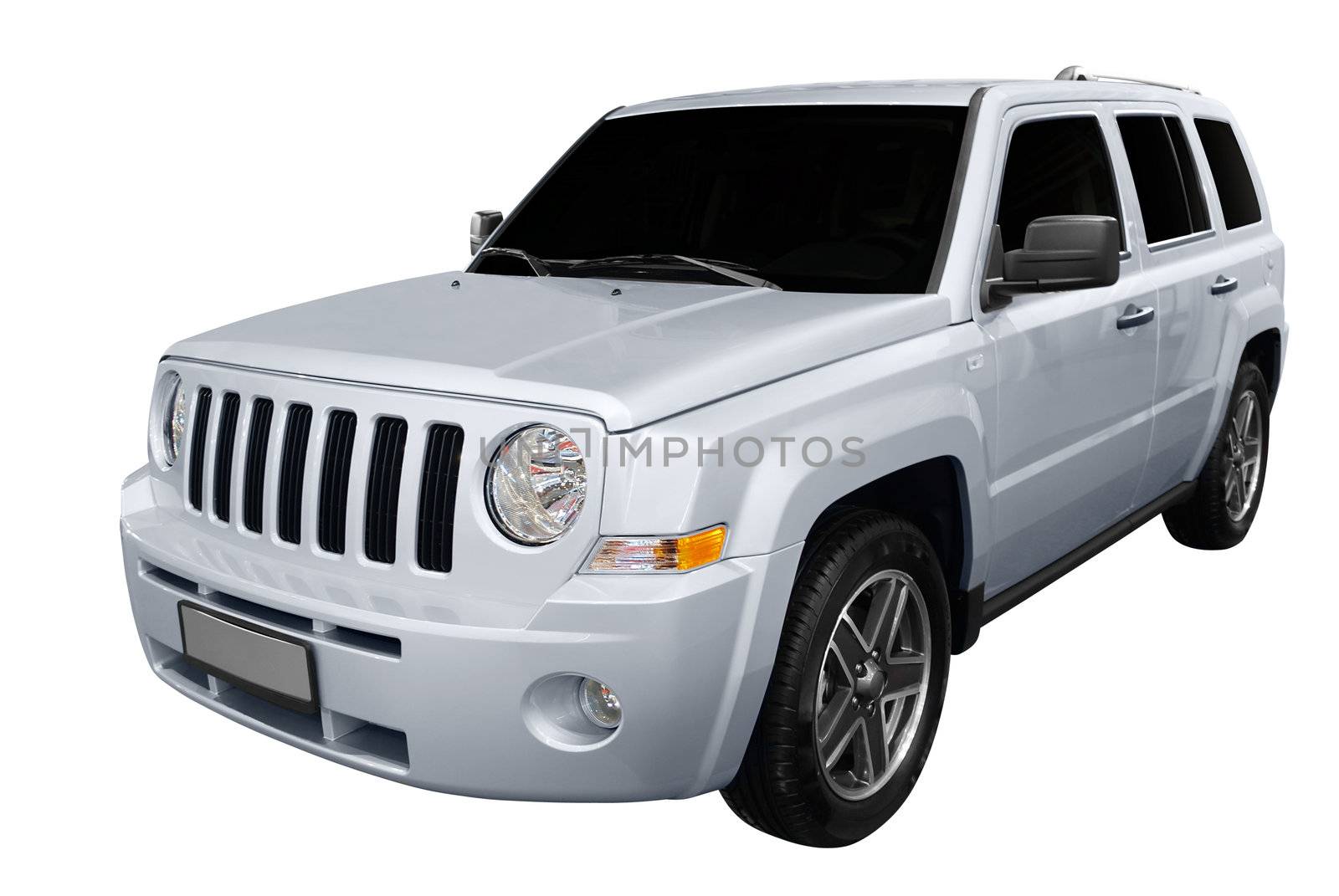 Fast 4x4 off-road suv isolated on white