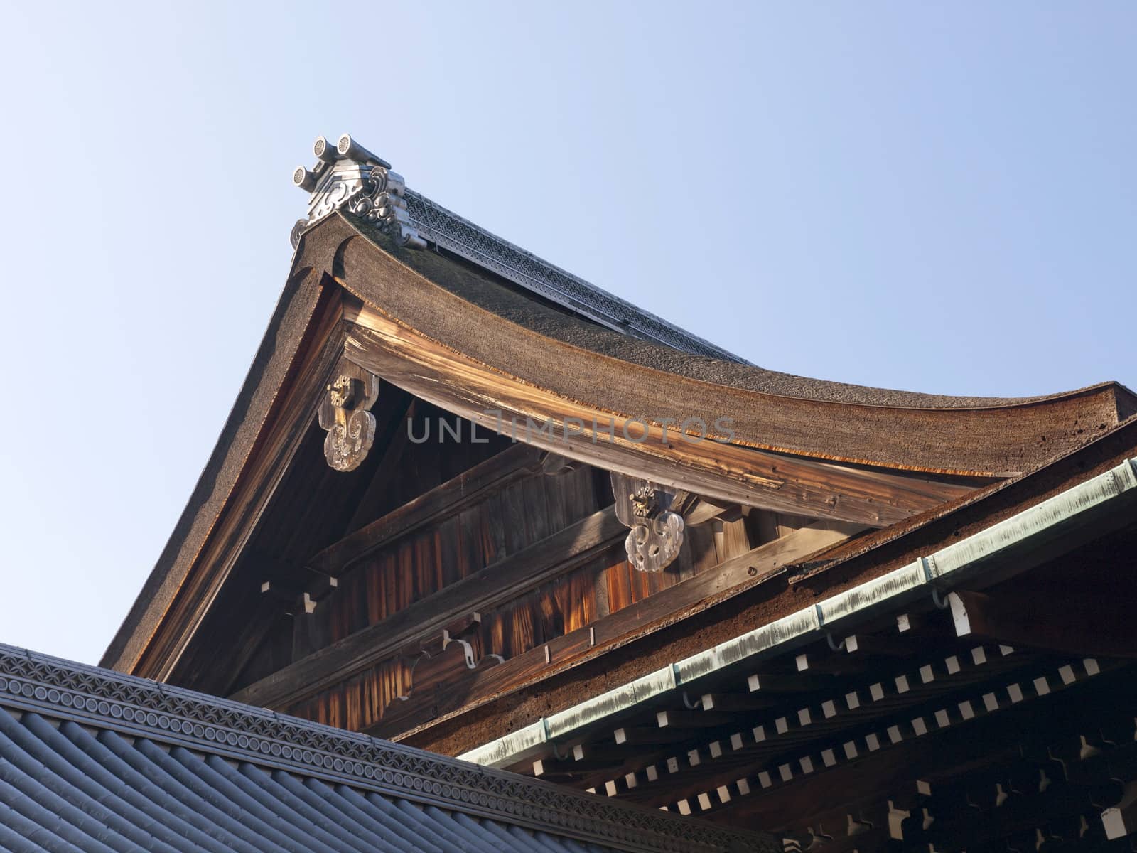 Details of Otsunegoten roof in Kyoto Imperial Palace, Japan.