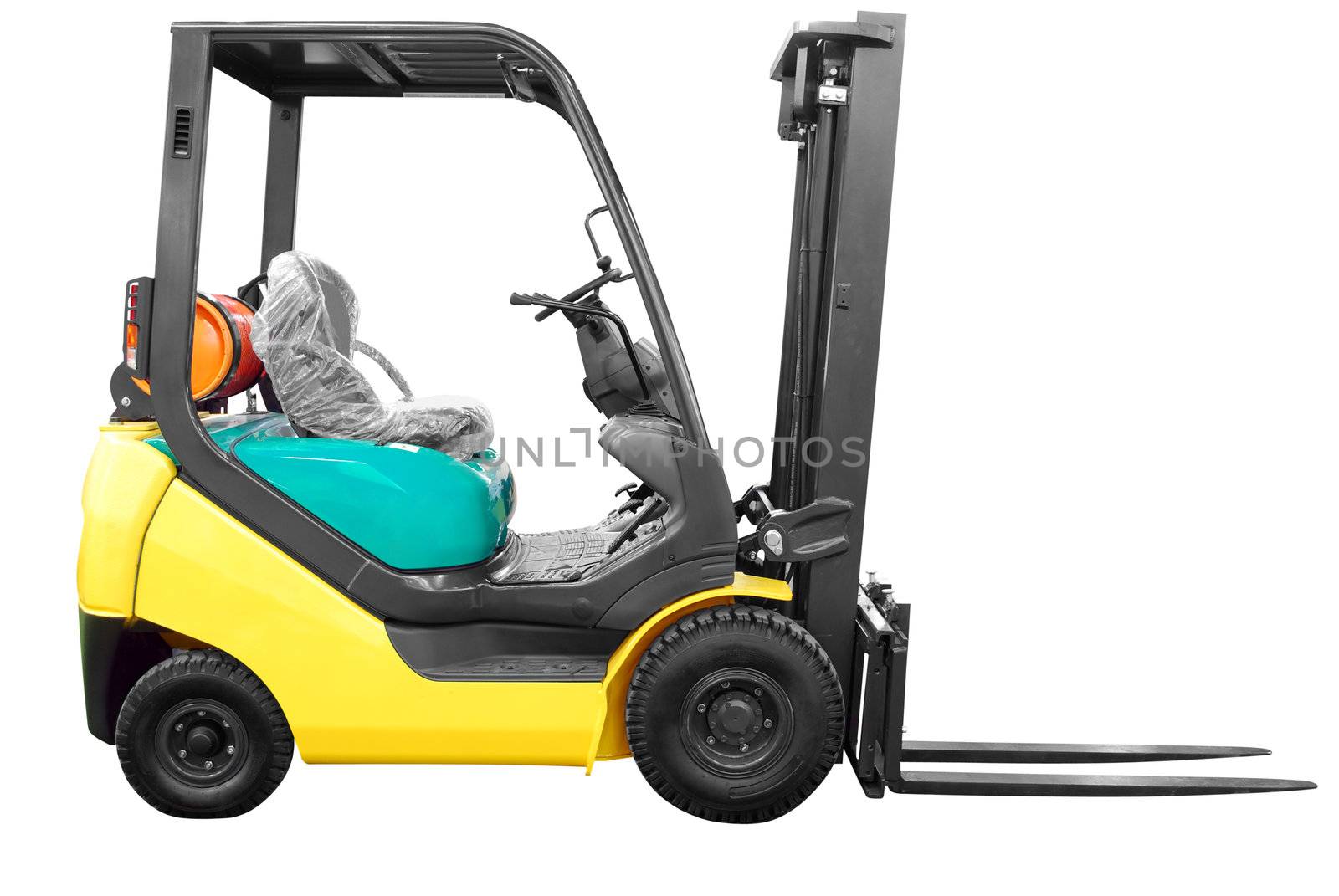 Fork lift isolated on white background