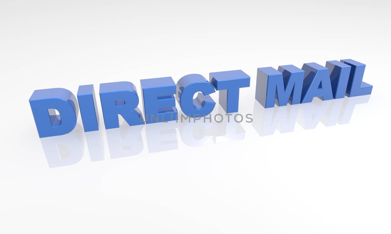 3d text with a white background and reflection